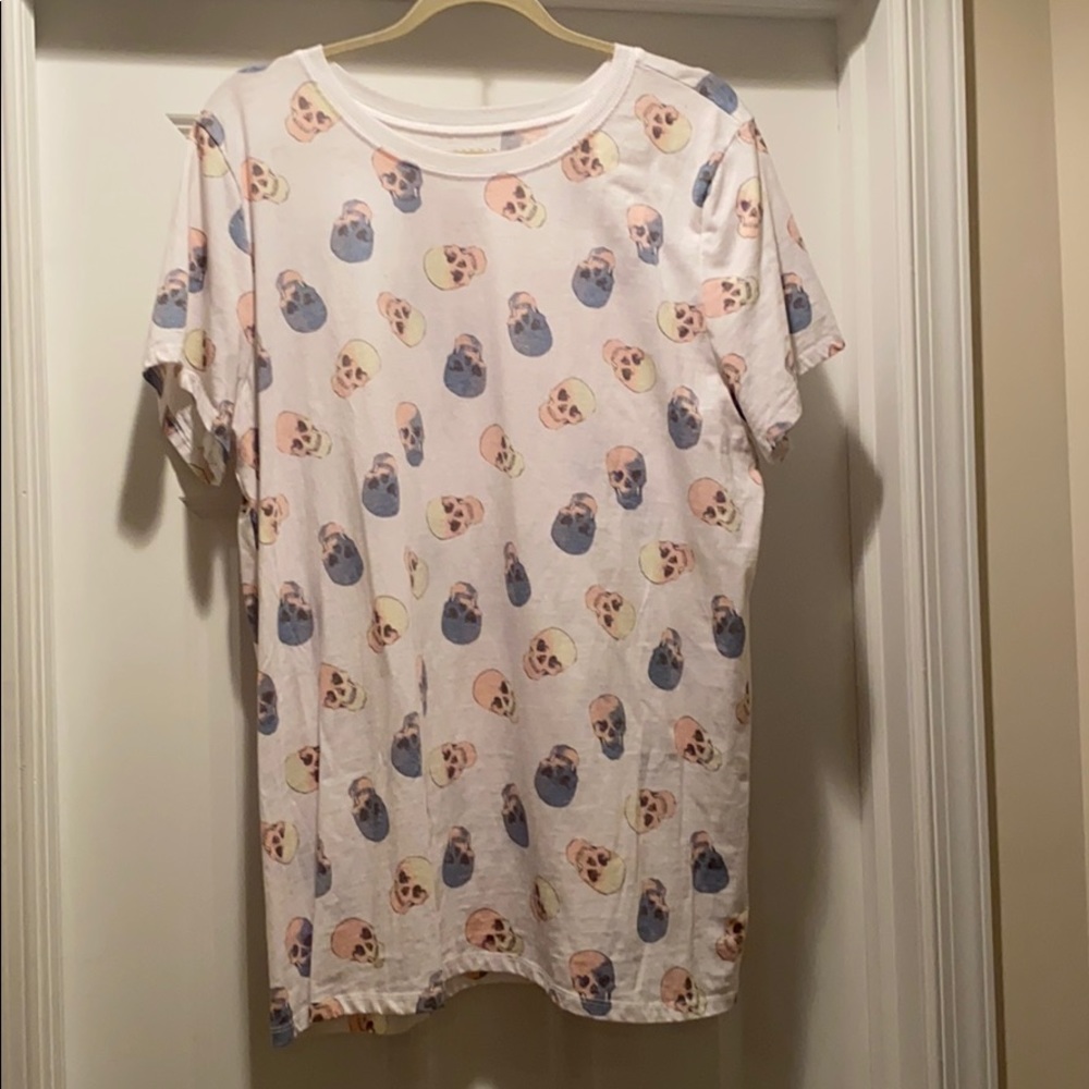 VINTAGE BURNOUT SKULL COLORFUL & WHITE TEE